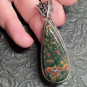 Heliotrope Bloodstone Pendant Stone Crystal Jewelry
